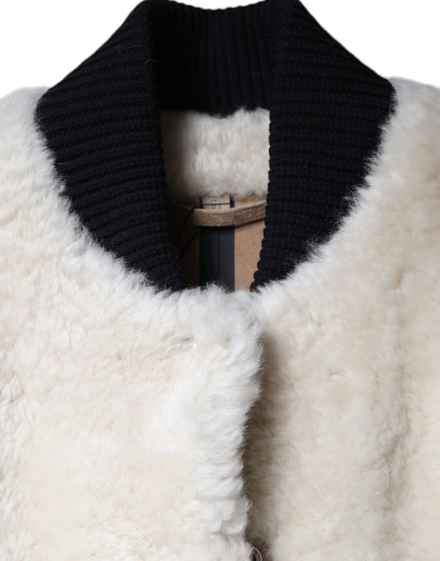 - White WARRENFORD Shearling Leather Vest Coat Jacket