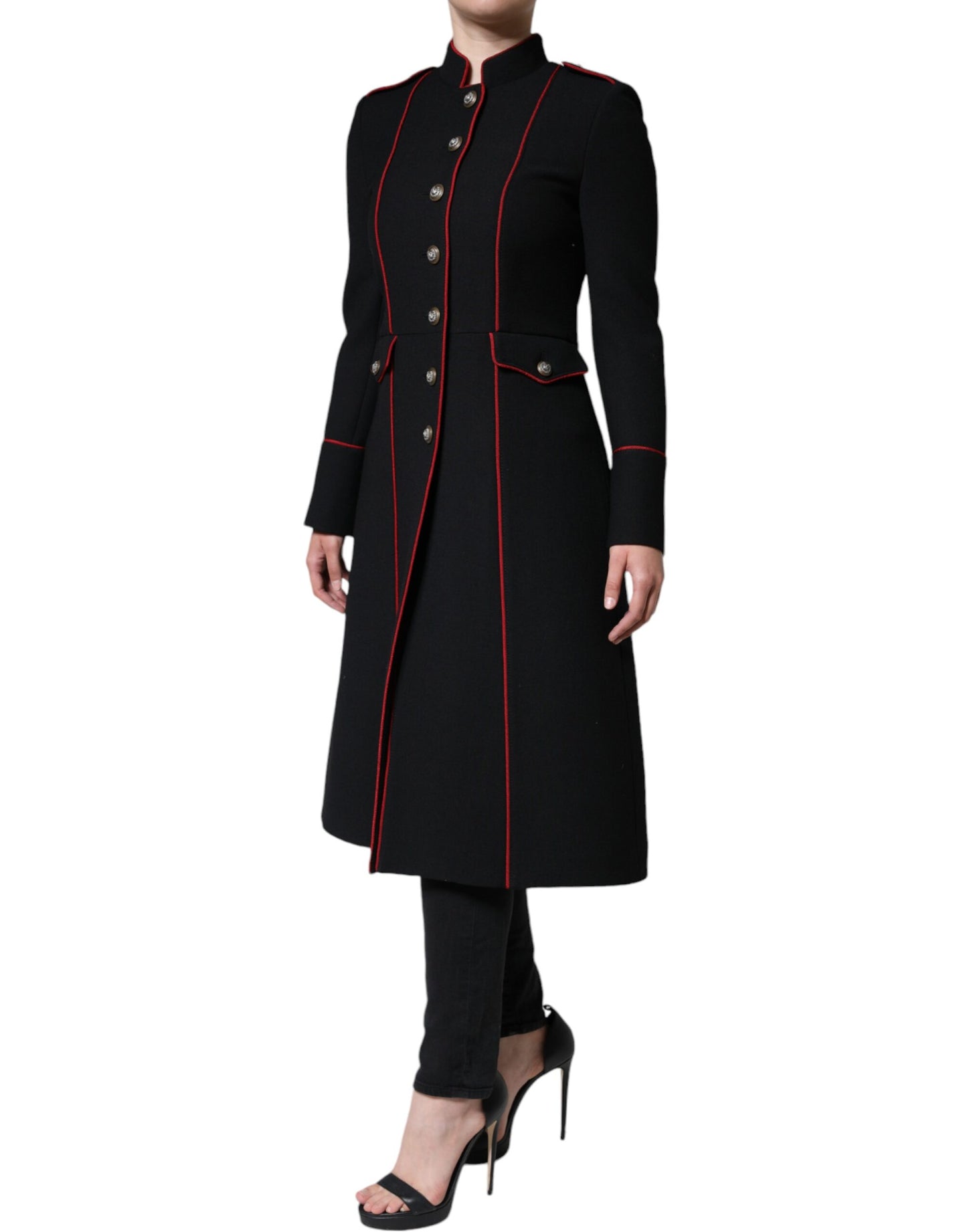 - Black Single Breasted Trench Coat Jacket