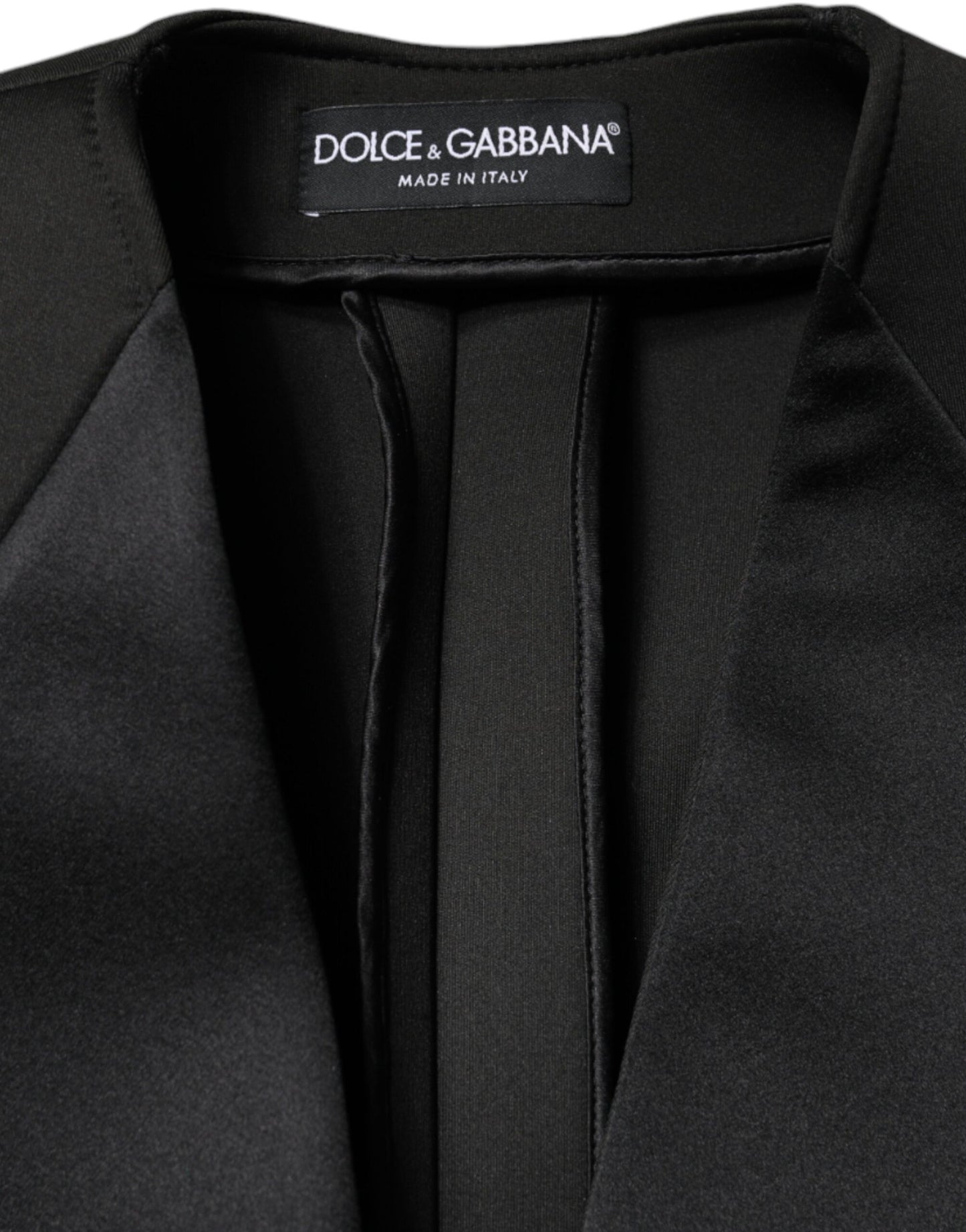 - Black Polyester Double Breasted Coat Jacket