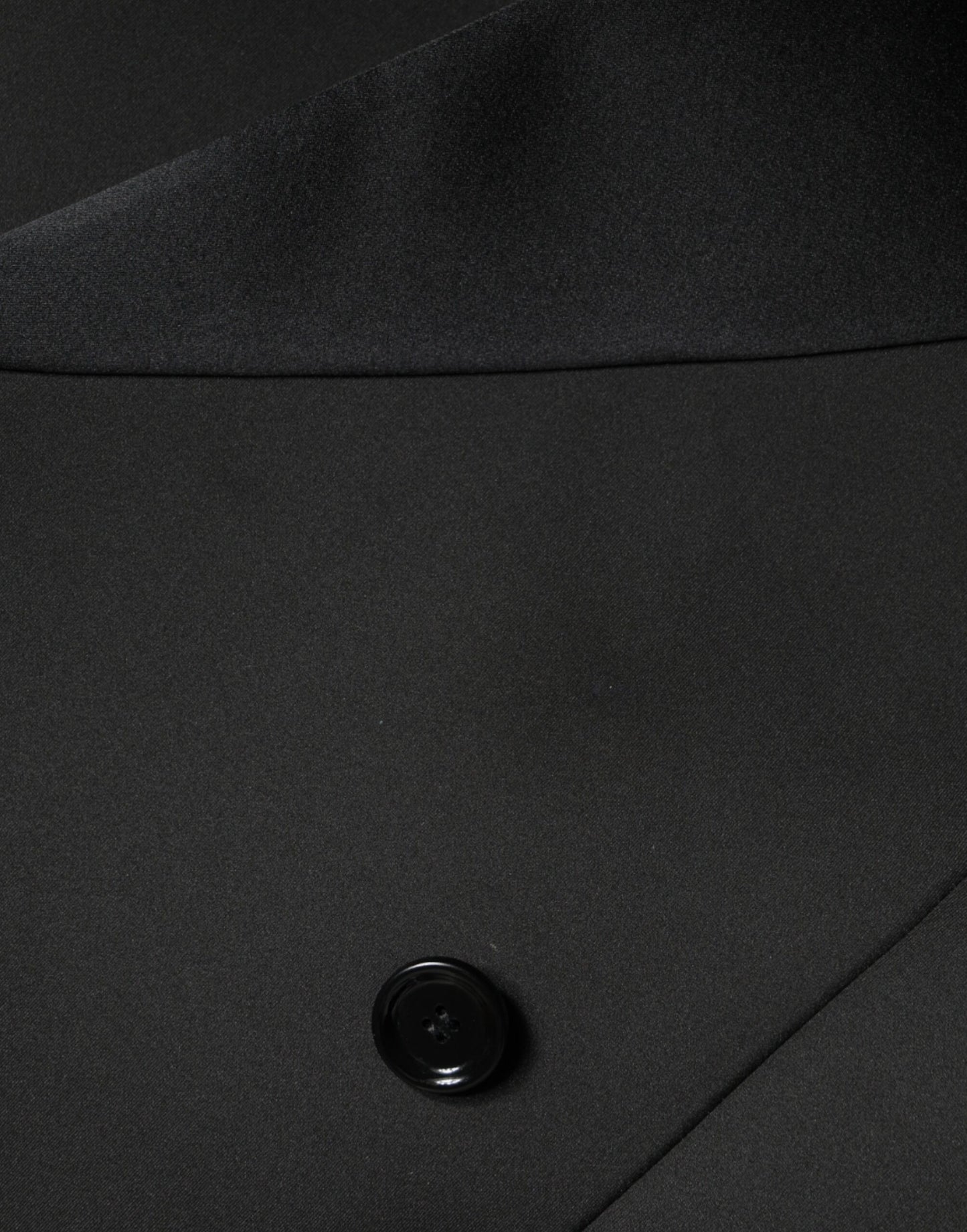 - Black Polyester Double Breasted Coat Jacket