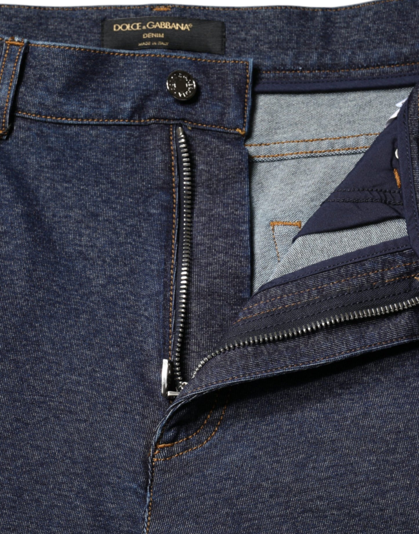 - Dark Blue Cotton Stretch Straight Denim Jeans