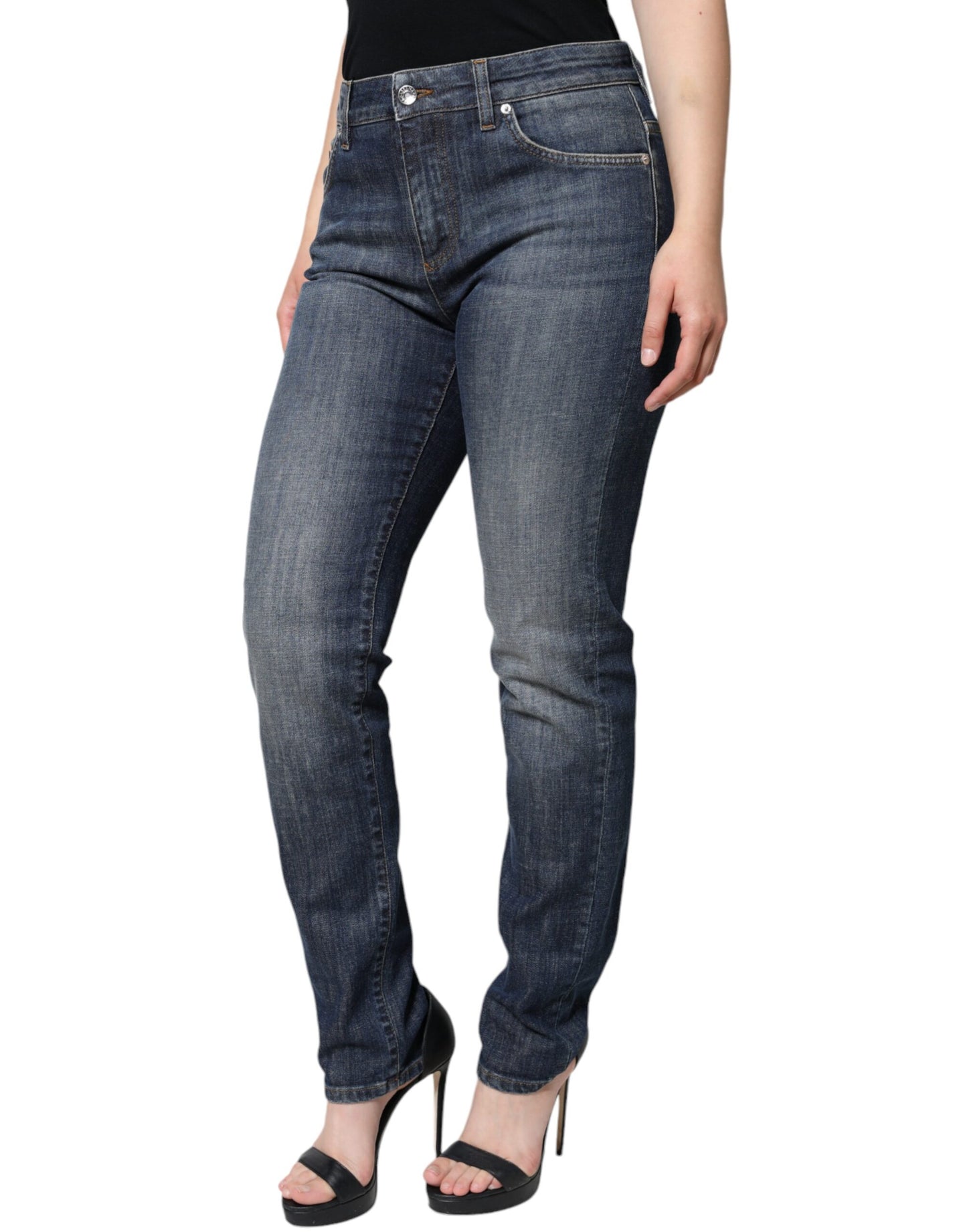 - Dark Blue Cotton Stretch Skinny Denim Jeans