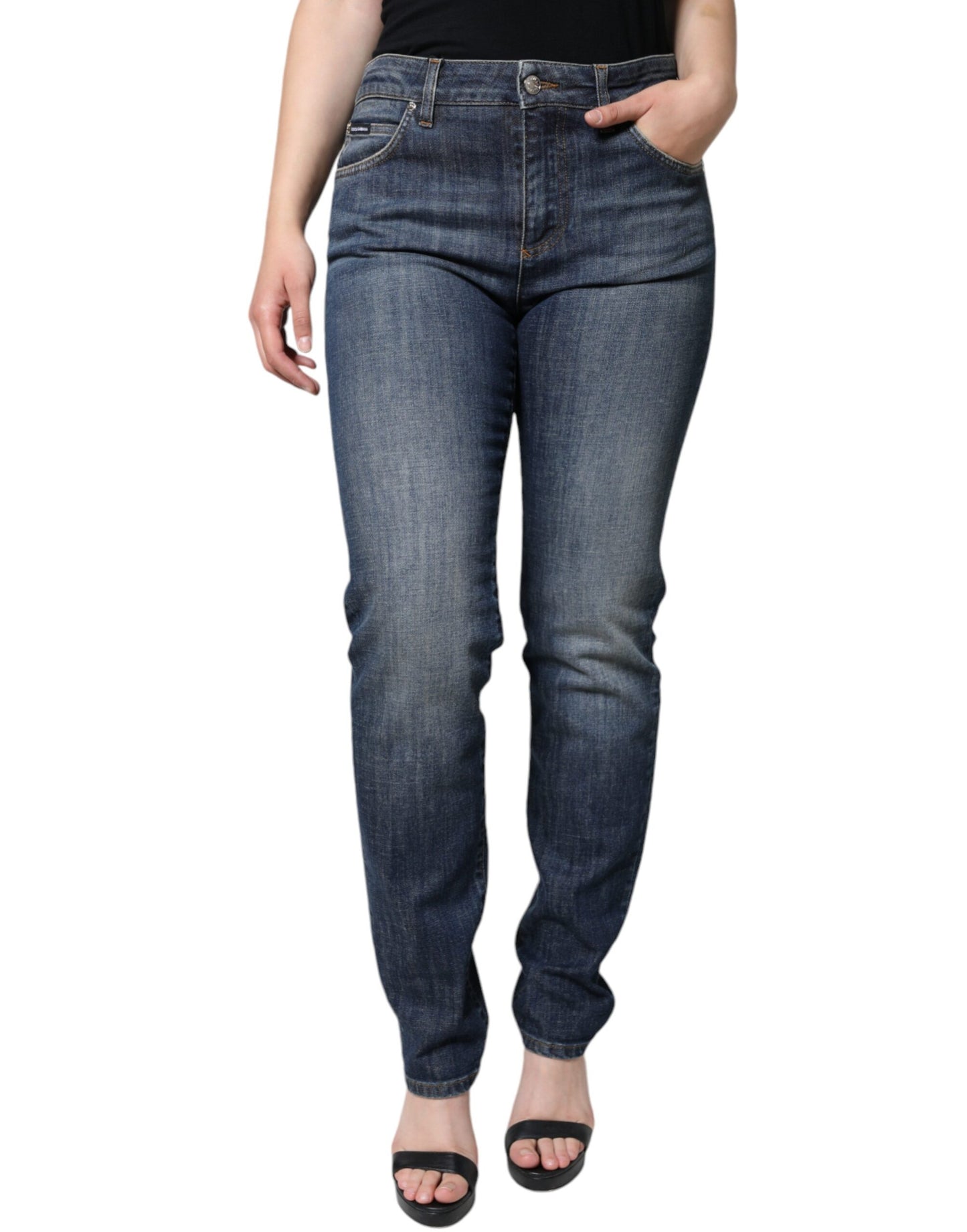 - Dark Blue Cotton Stretch Skinny Denim Jeans