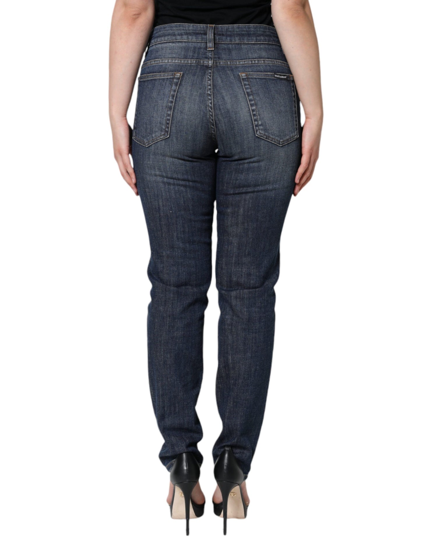 - Dark Blue Cotton Stretch Skinny Denim Jeans