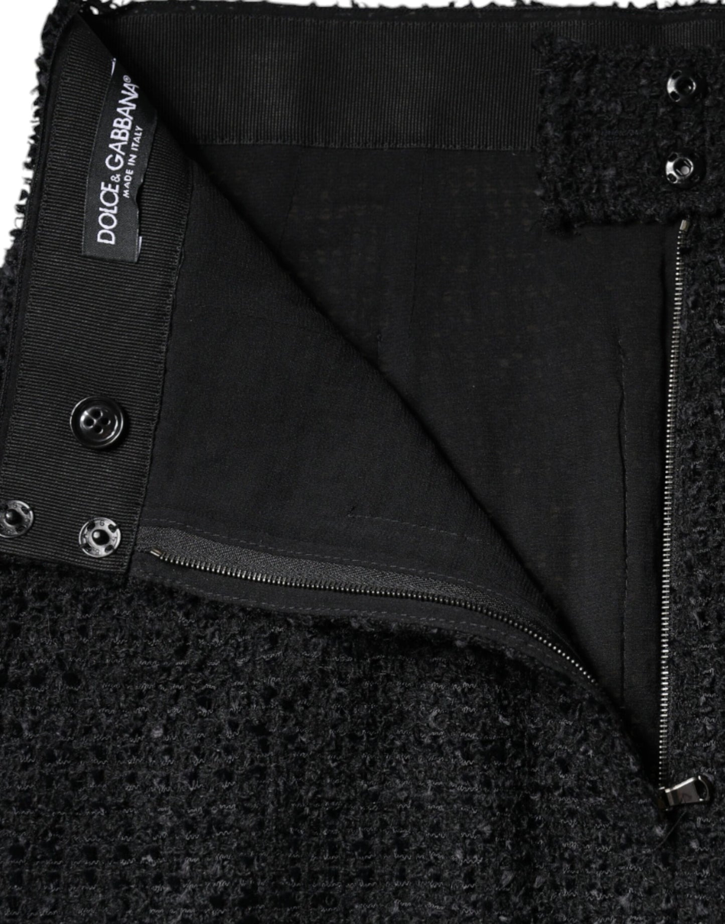 - Black Virgin Wool Pencil Cut Midi Skirt