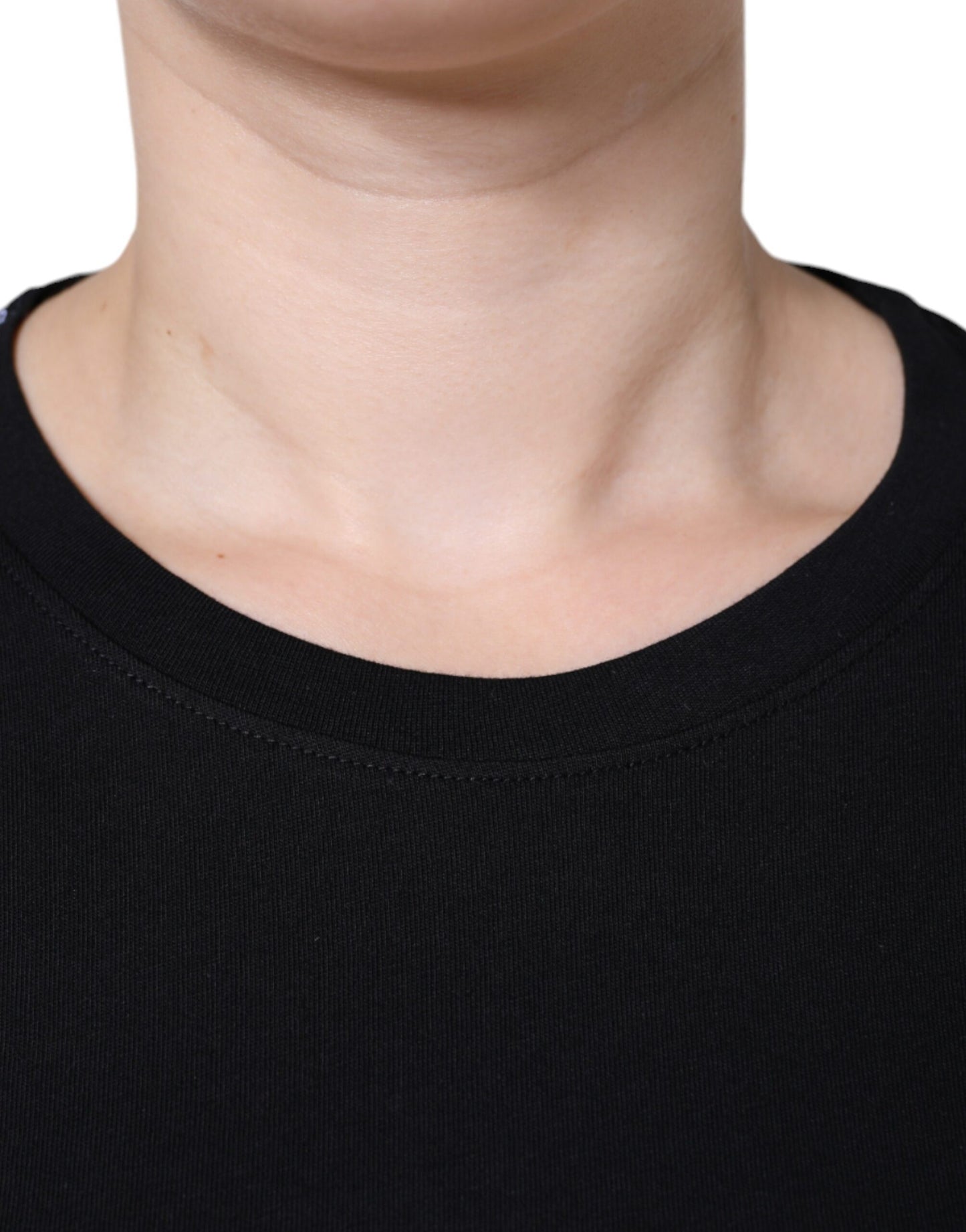 - Black Cotton Crew Neck Short Sleeve T-shirt
