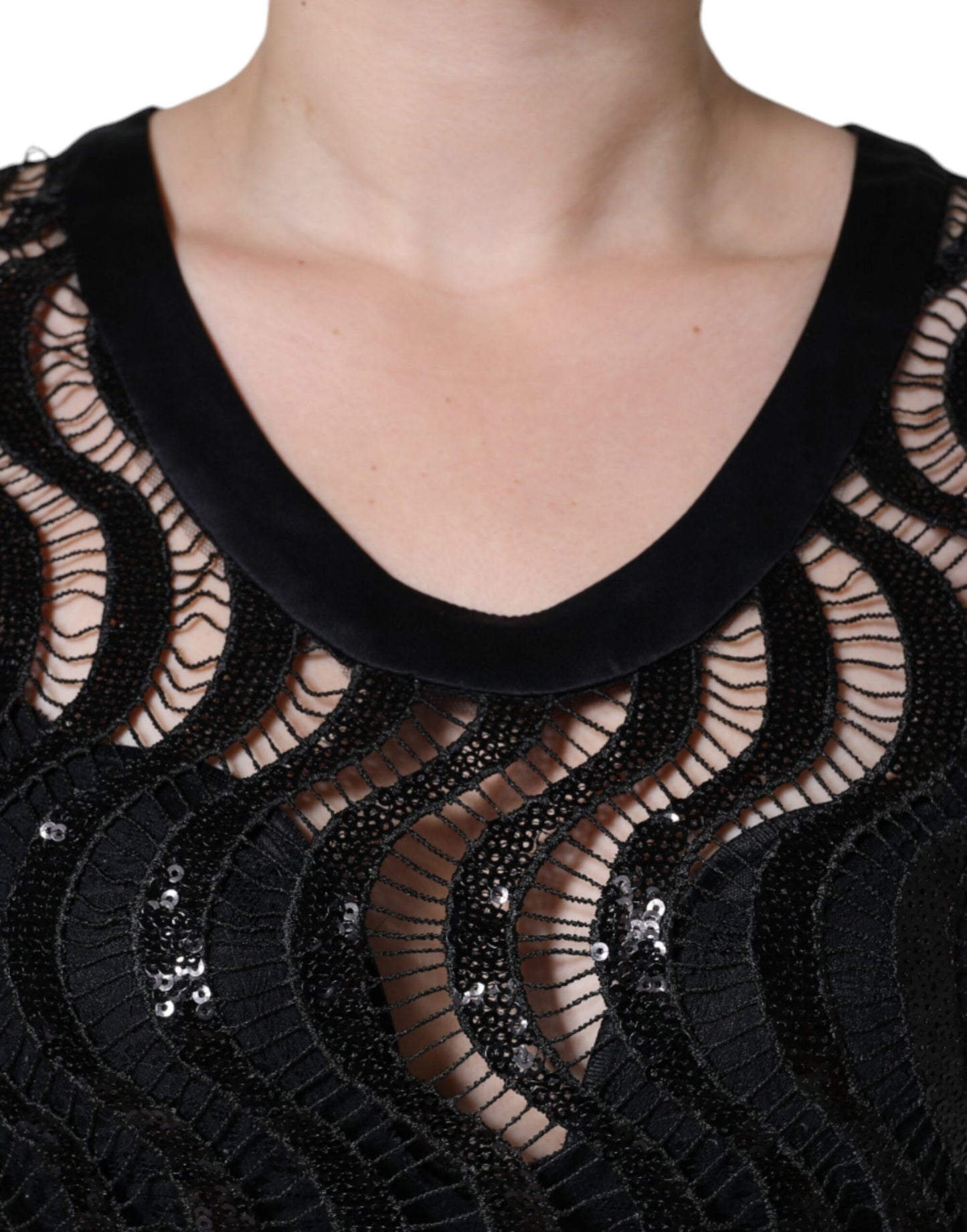 - Black Sequin Sleeveless Tank Blouse Top