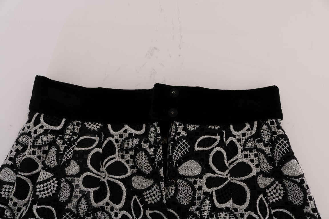 - Elegant Lace Mini Skirt with Crystal Details