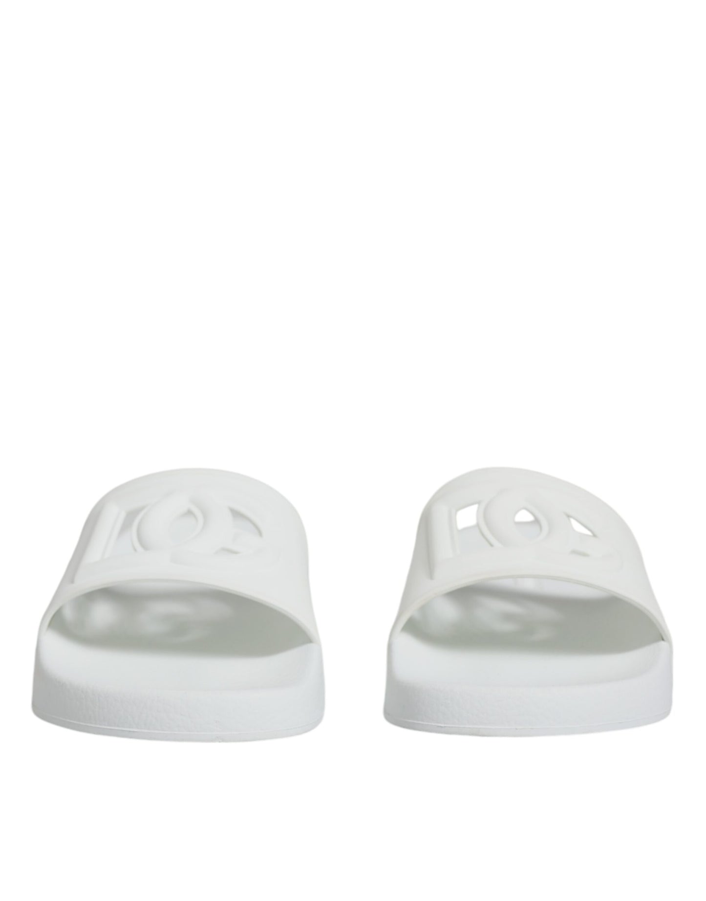 - White Rubber Slides Sandals Beachwear Shoes