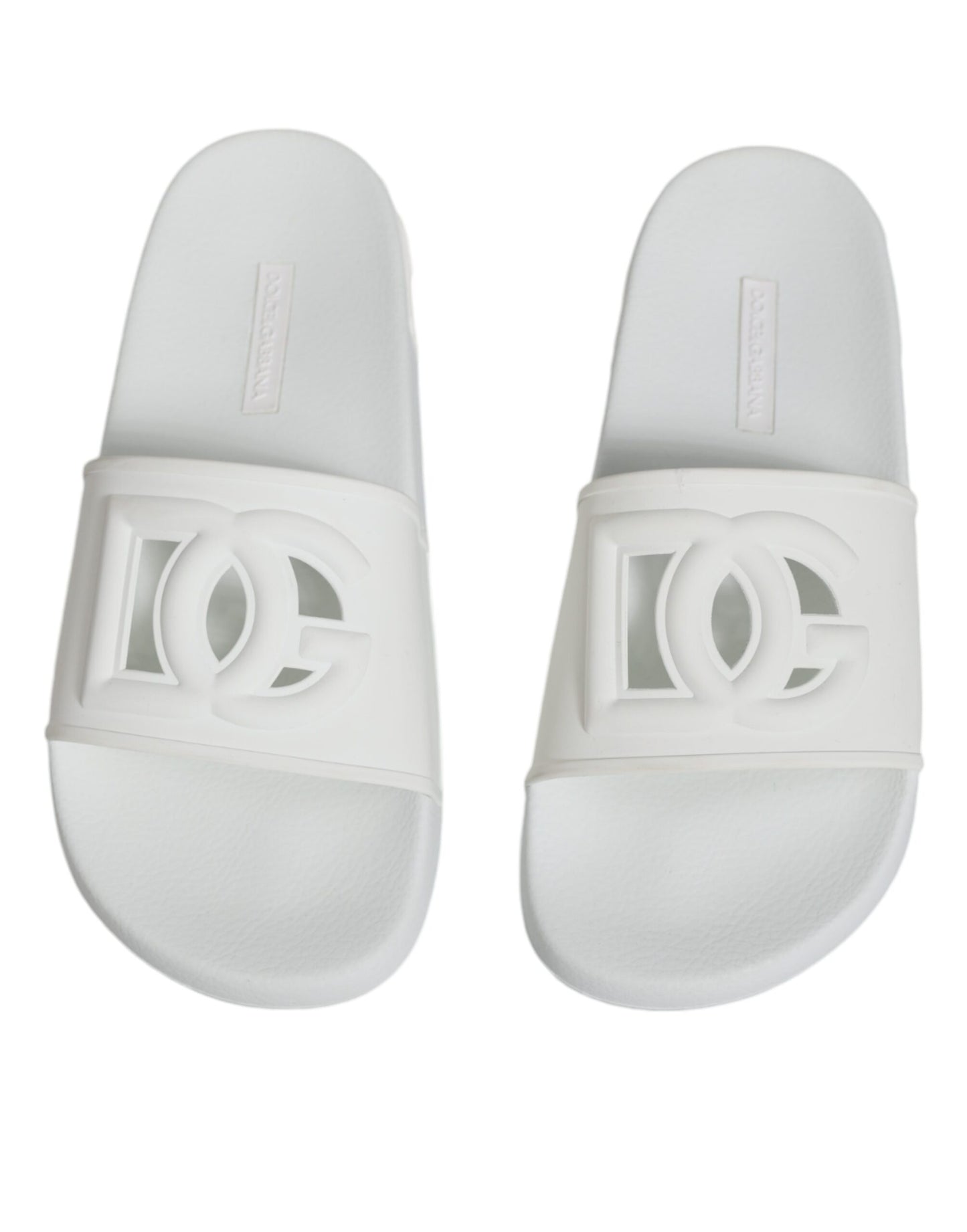 - White Rubber Slides Sandals Beachwear Shoes
