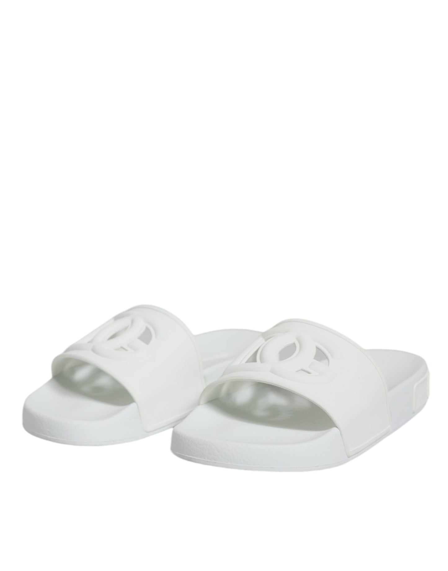 - White Rubber Slides Sandals Beachwear Shoes