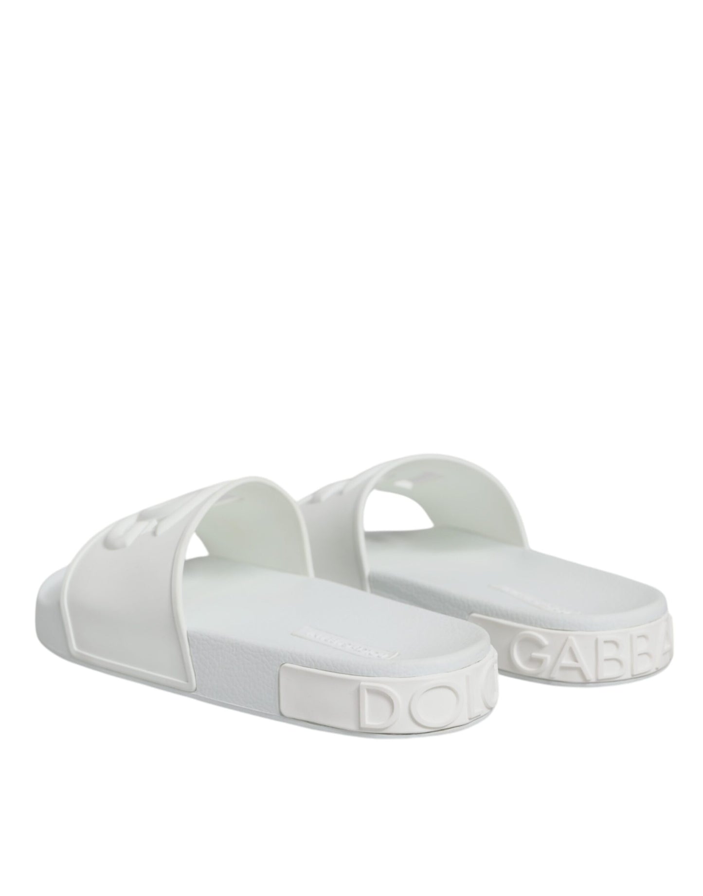 - White Rubber Slides Sandals Beachwear Shoes