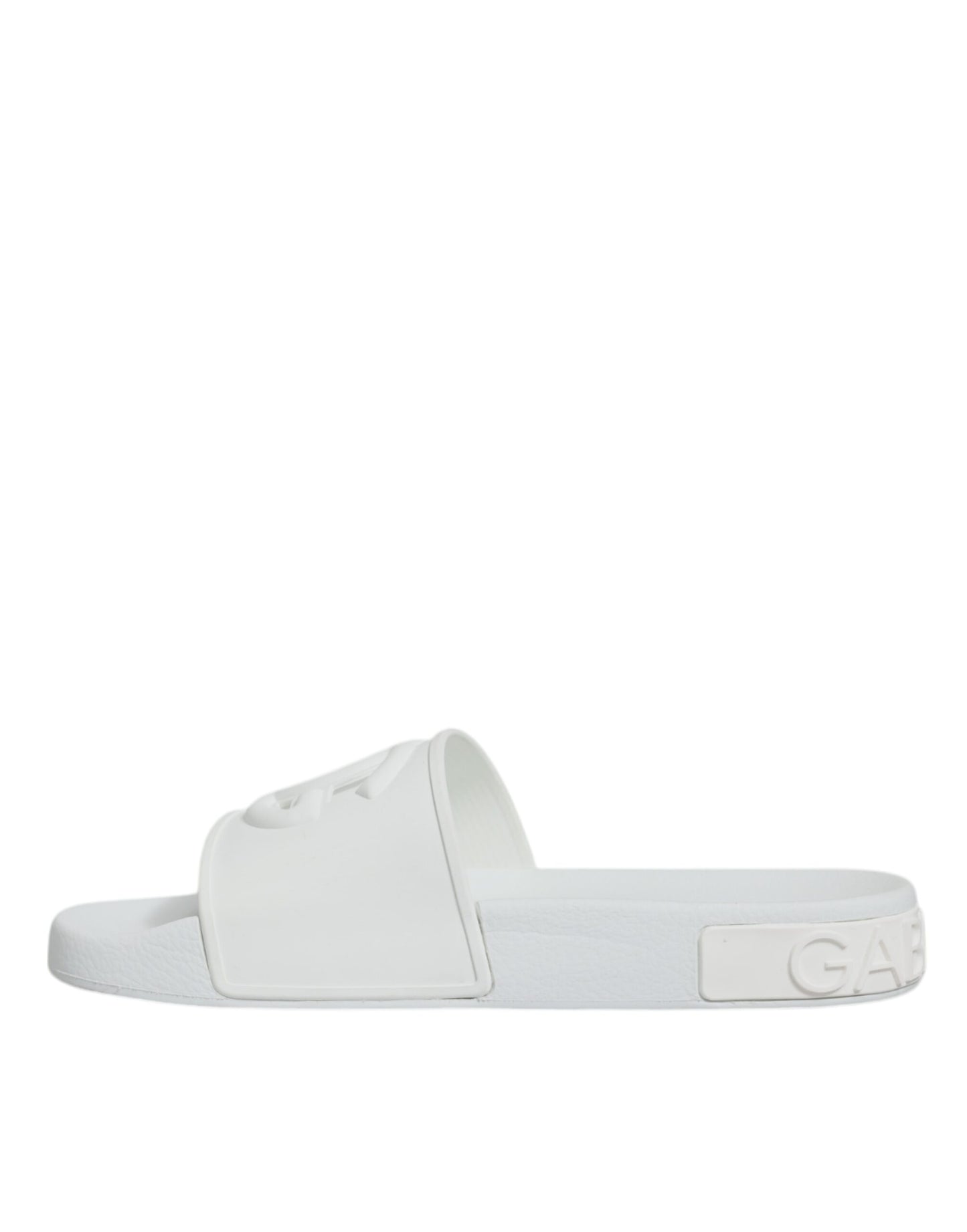 - White Rubber Slides Sandals Beachwear Shoes