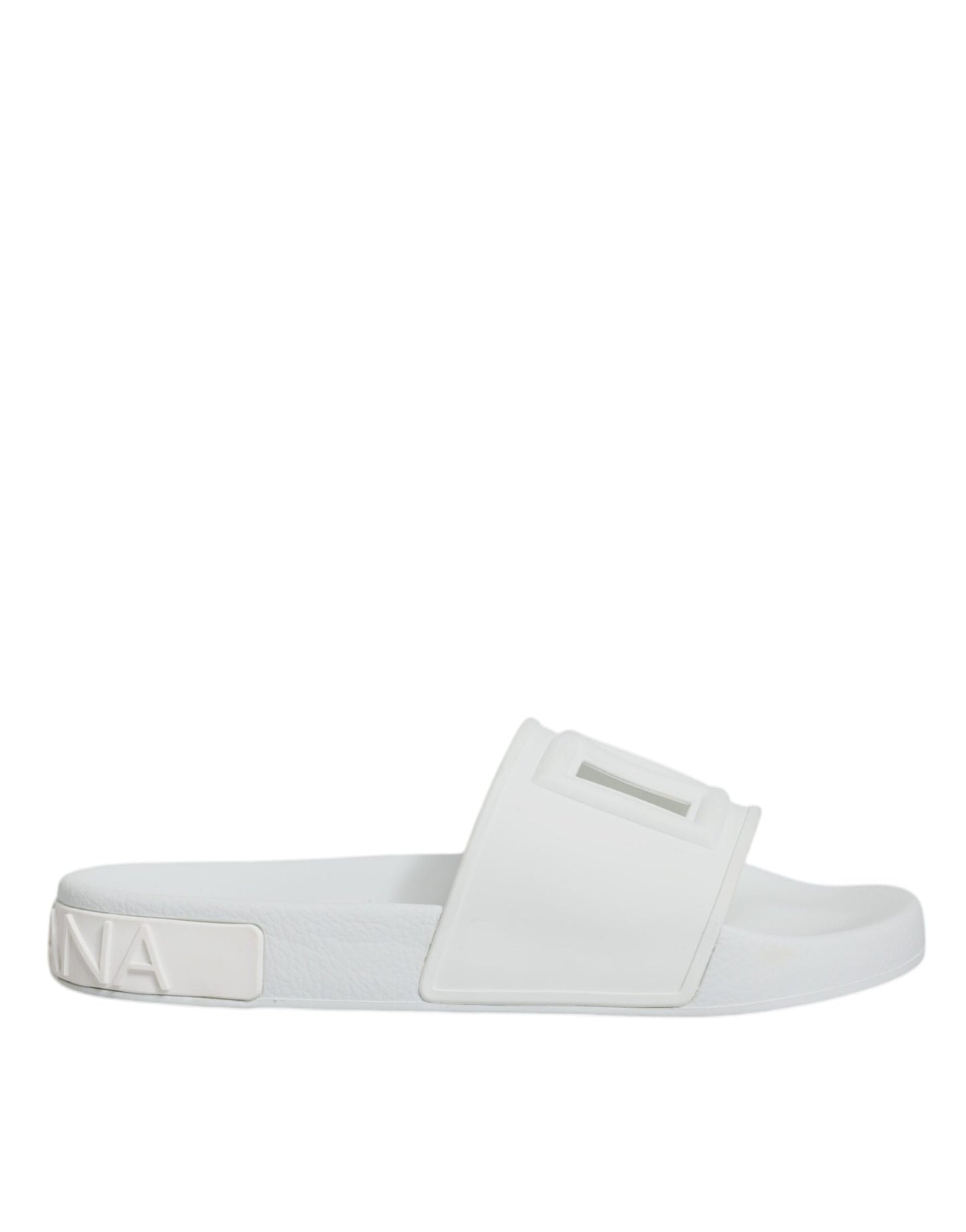 - White Rubber Slides Sandals Beachwear Shoes