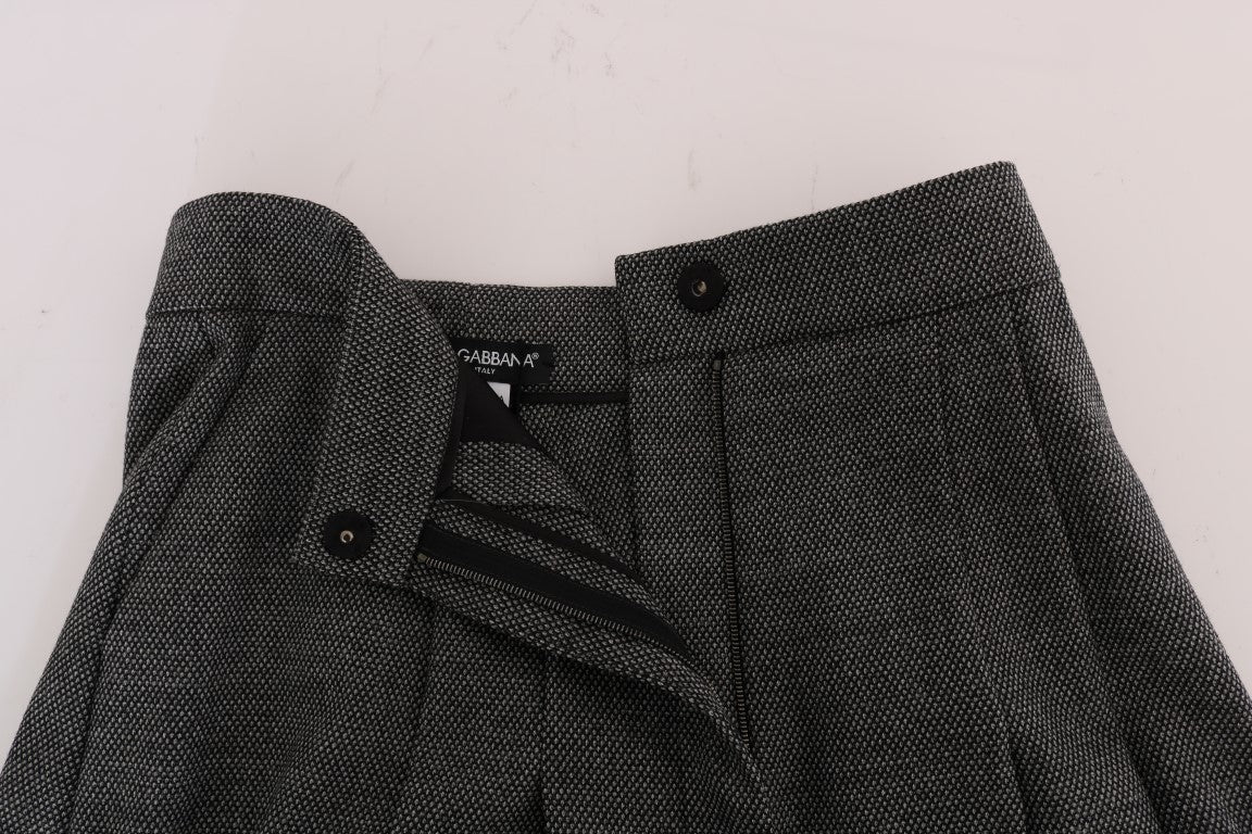 - Chic High Waist Wool Mini Shorts