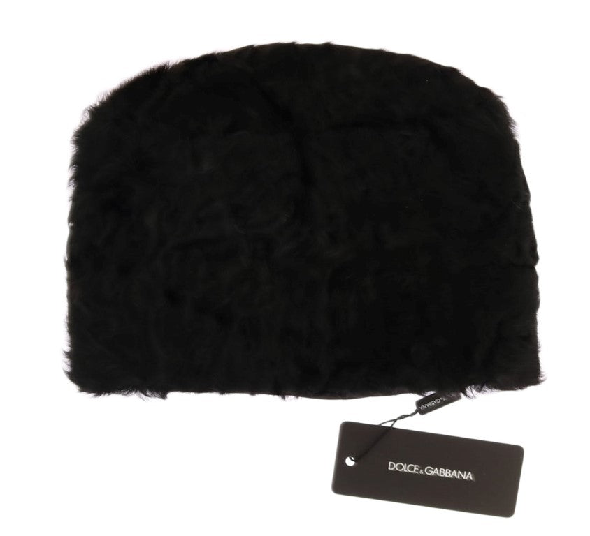 - Elegant Black Xiangao Fur Beanie Hat