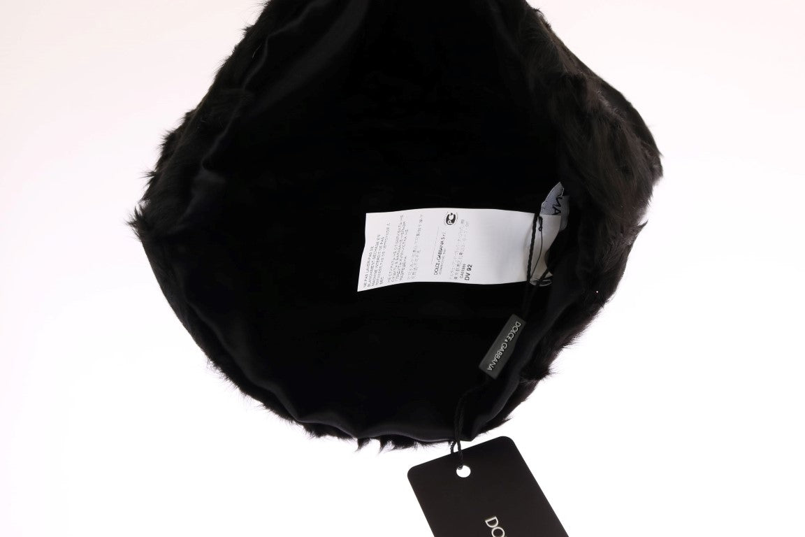 - Elegant Black Xiangao Fur Beanie Hat