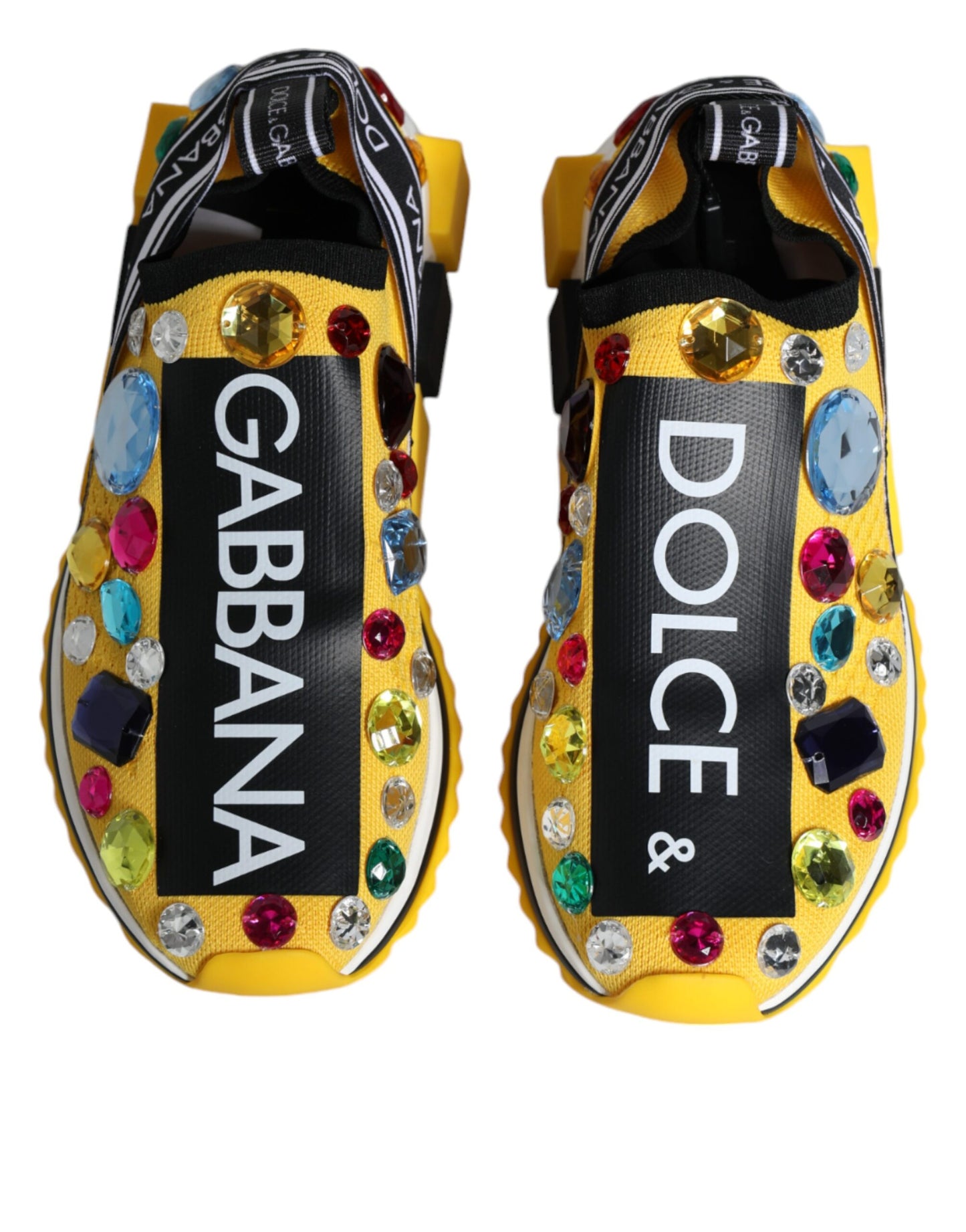 Yellow Sorrento Crystals Low Top Sneakers Shoes - The Luxe Alliance