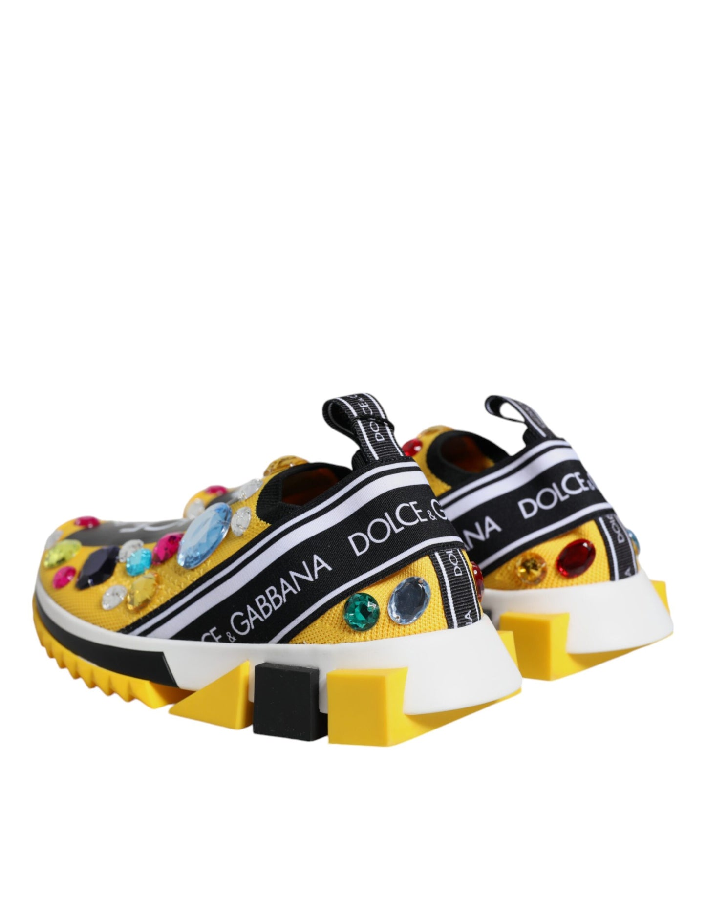 Yellow Sorrento Crystals Low Top Sneakers Shoes - The Luxe Alliance