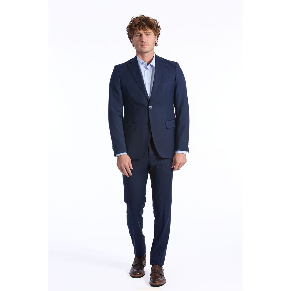 Baldinini Trend Blue Wool 2 Piece Suit