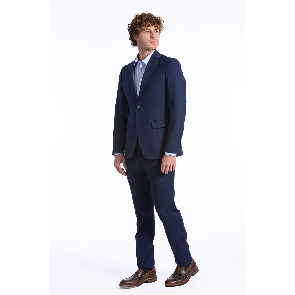 Baldinini Trend Blue Wool 2 Piece Suit