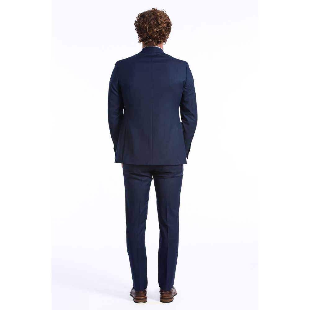 Baldinini Trend Blue Wool Two-Piece Suit