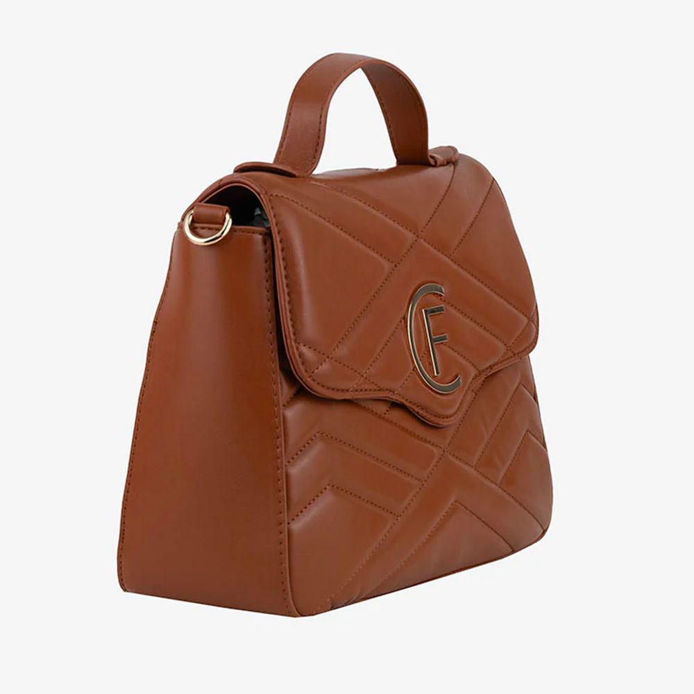 - Brown Artificial Leather Crossbody Bag
