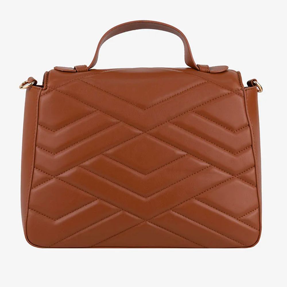 - Brown Artificial Leather Crossbody Bag