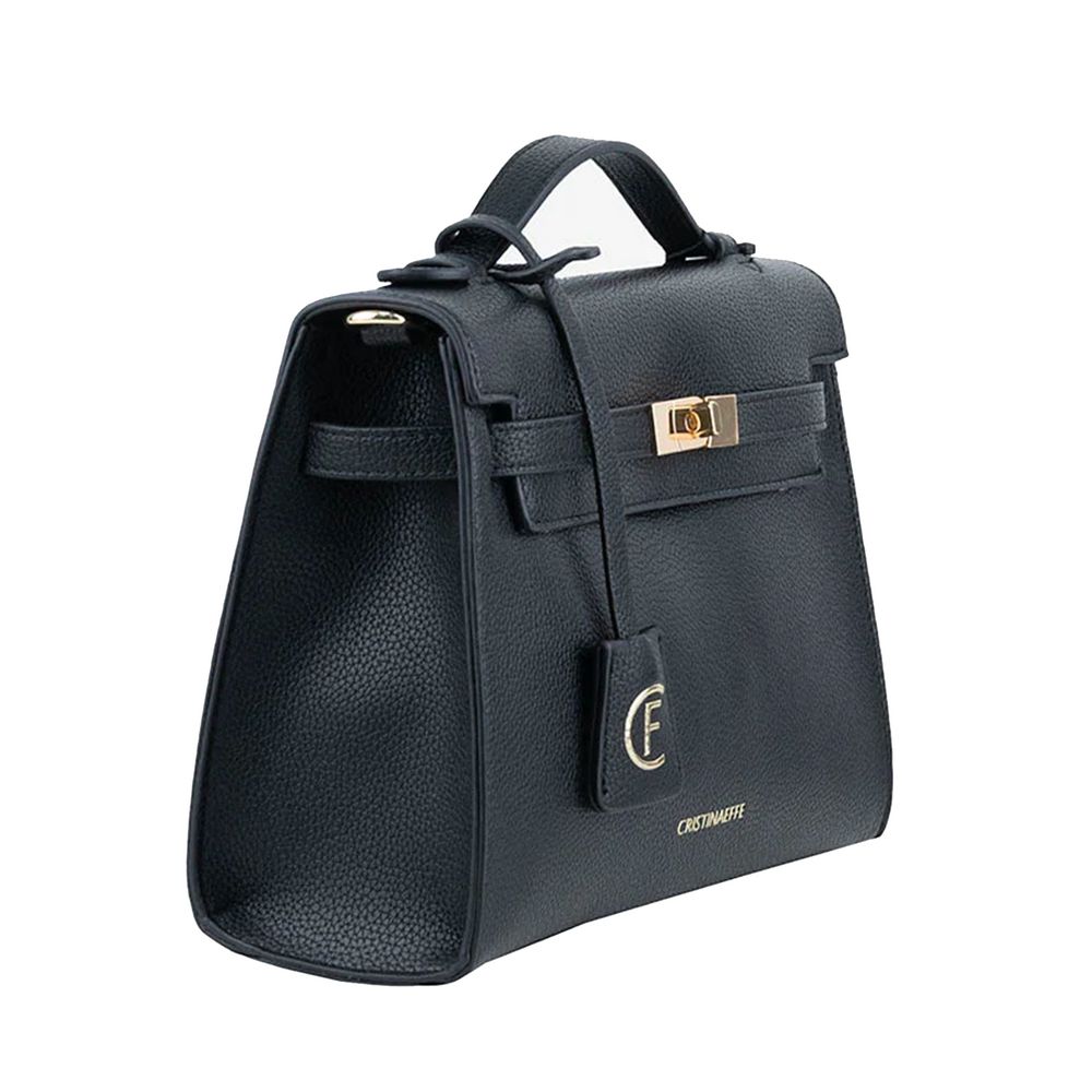 - Black Artificial Leather Crossbody Bag