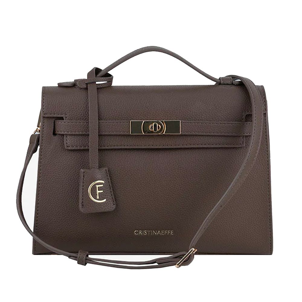 - Gray Artificial Leather Crossbody Bag