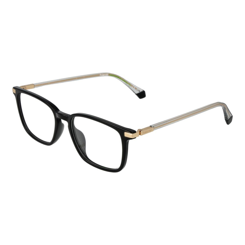 Polaroid Men's Optical Glasses – Black Square Full-Rim Frame, 52mm