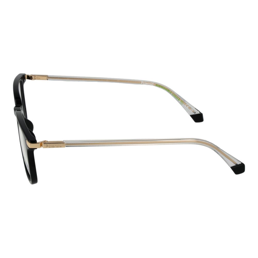 Polaroid Men's Optical Glasses – Black Square Full-Rim Frame, 52mm