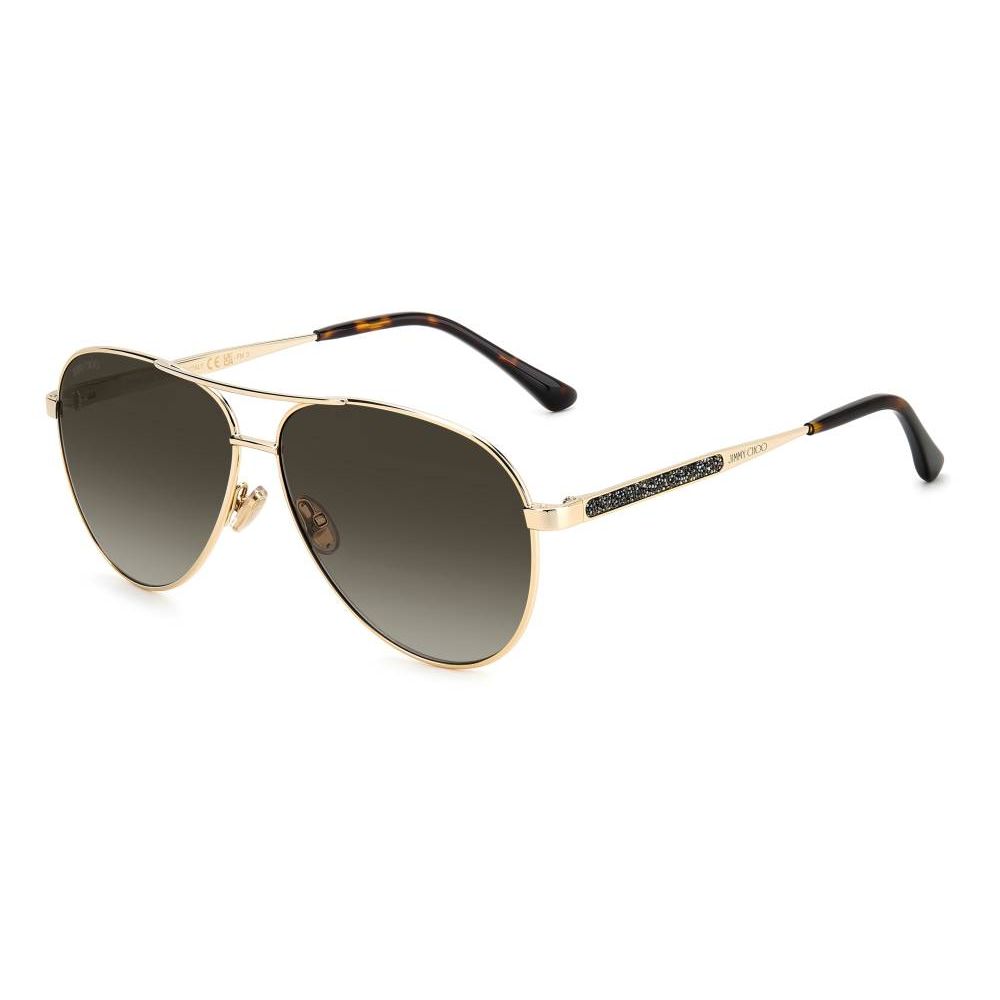 Jimmy Choo Women’s Gold Metal Sunglasses with Brown Gradient Lenses
