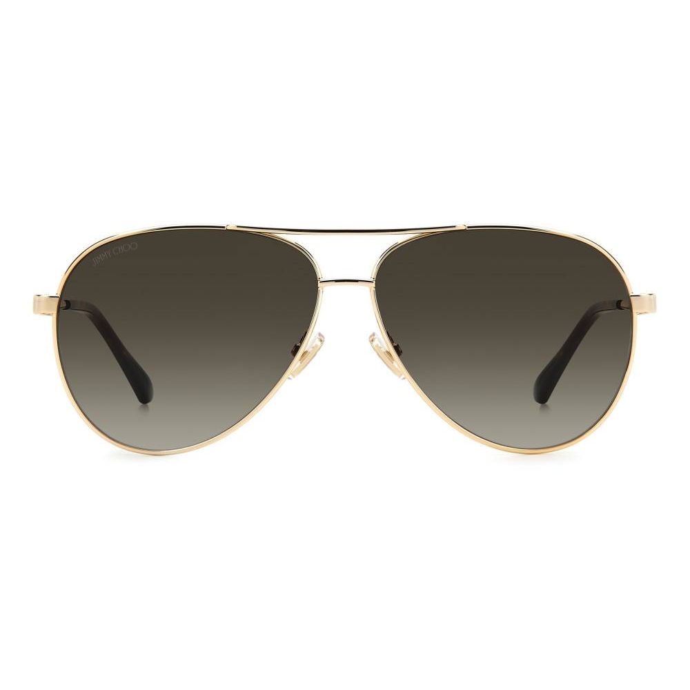 Jimmy Choo Women’s Gold Metal Sunglasses with Brown Gradient Lenses