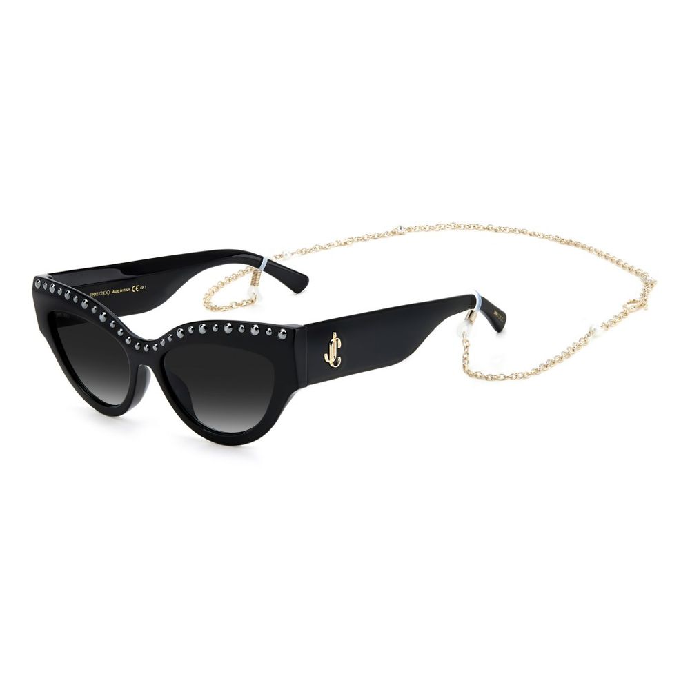 Jimmy Choo Black Acetate Sunglasses – Elegant Oversized Style with Grey Lenses
