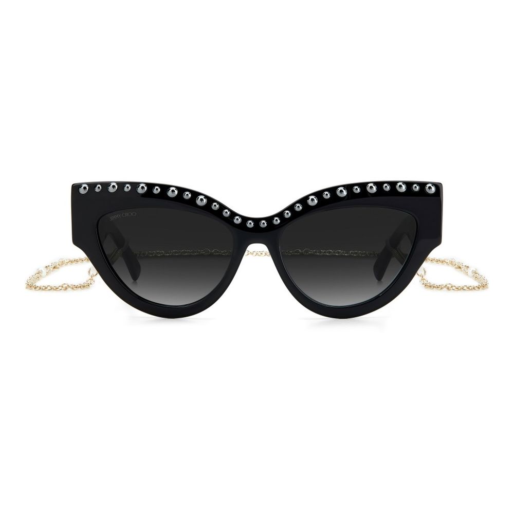 Jimmy Choo Black Acetate Sunglasses – Elegant Oversized Style with Grey Lenses