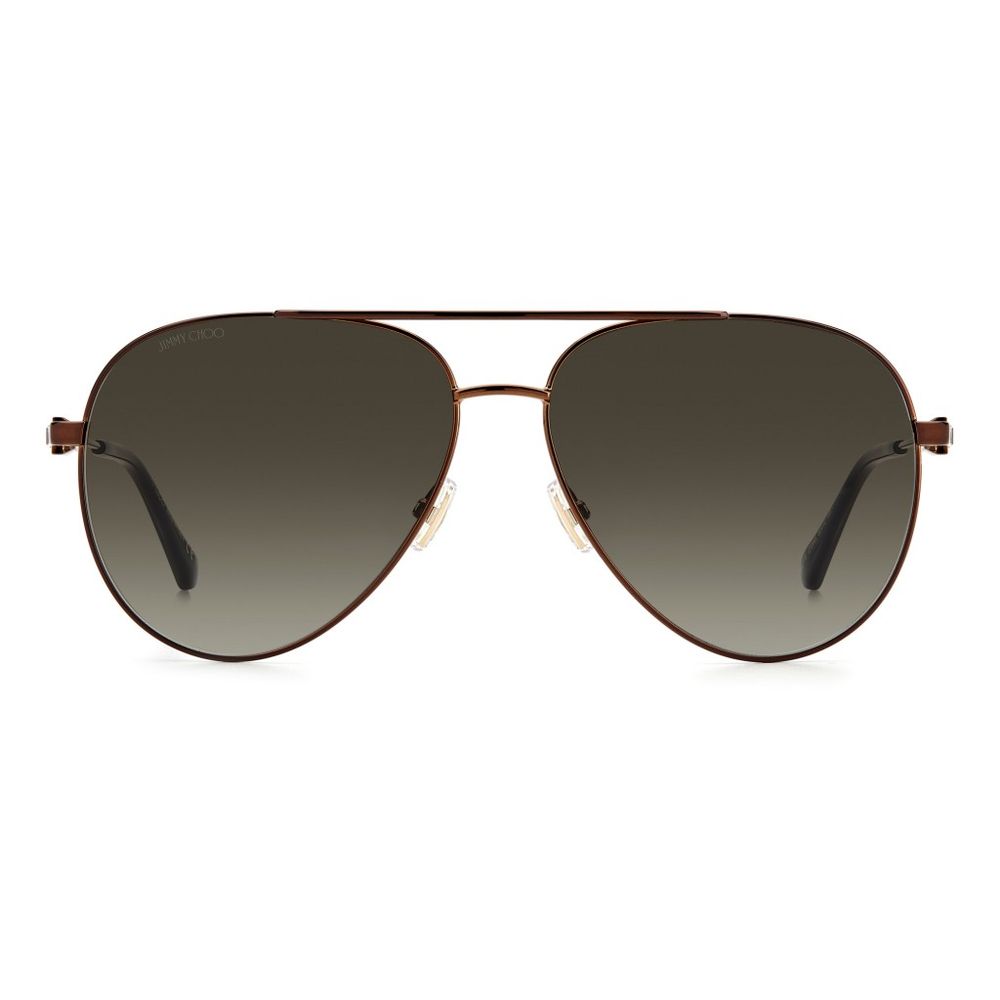 Jimmy Choo Women’s Sunglasses – Brown Metal Frame with Green Lenses, 60mm