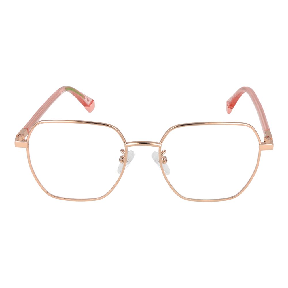Polaroid Gold Women’s Optical Frames – Square Full-Rim Design