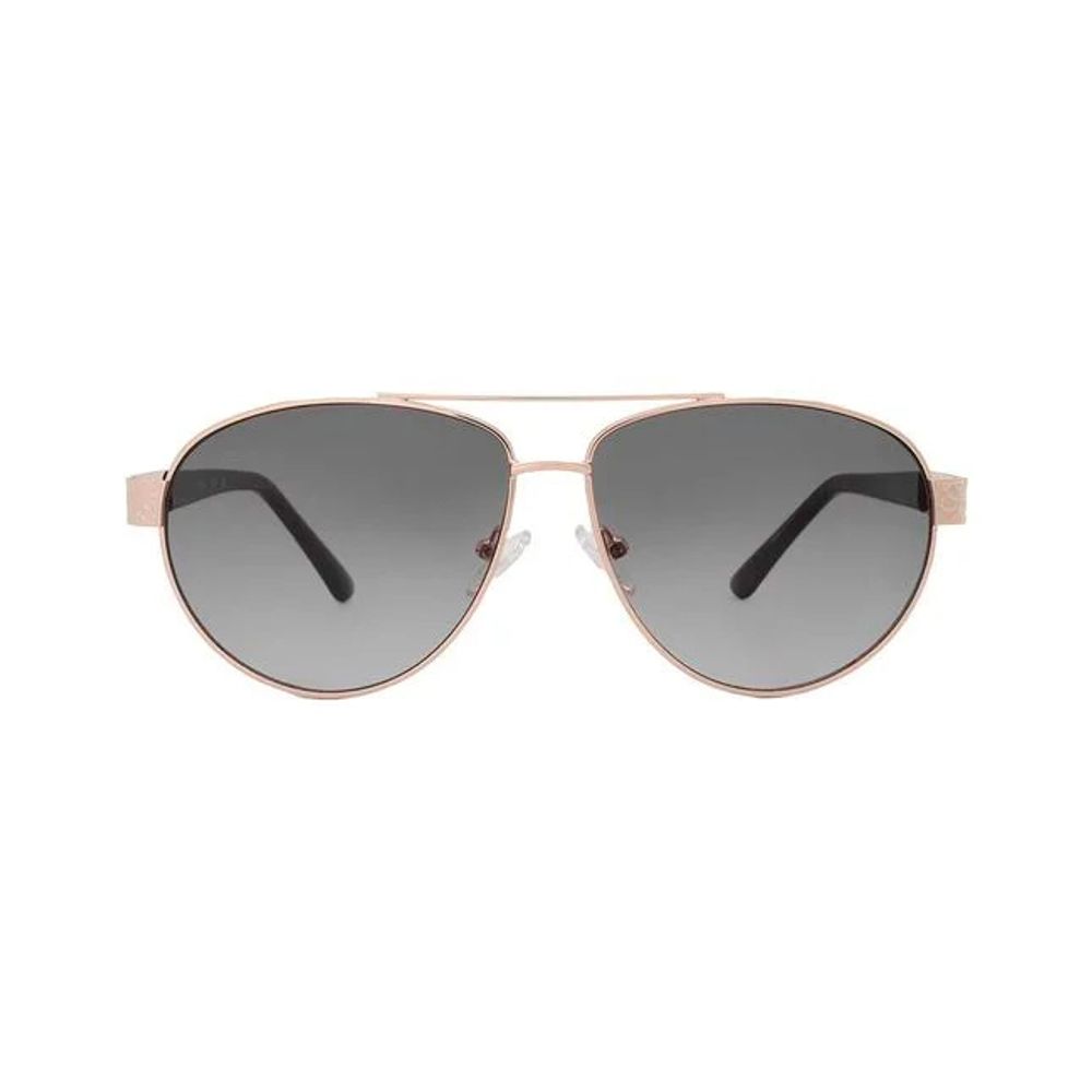 Guess Unisex Gold Metal Sunglasses – Chic Oversized Design with Grey Gradient Lenses, 60mm