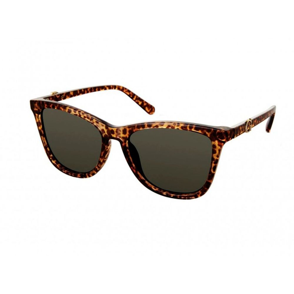 Guess Women’s Sunglasses – Brown Resin Frame with Green Lenses, 55mm