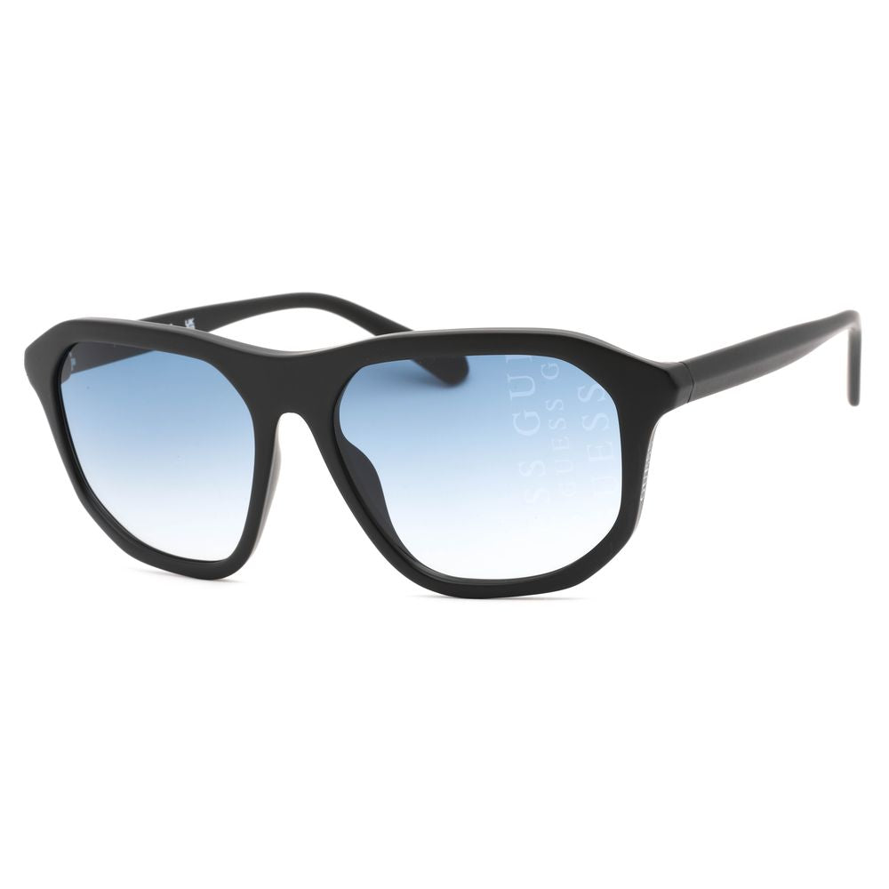 Guess Unisex Sunglasses – Black Injected Frame with Blue Degraded Lenses, 60mm