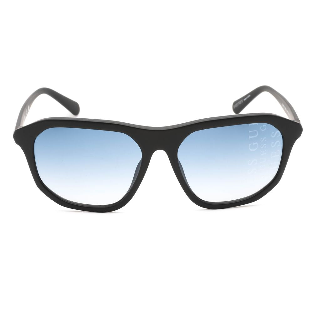 Guess Unisex Sunglasses – Black Injected Frame with Blue Degraded Lenses, 60mm