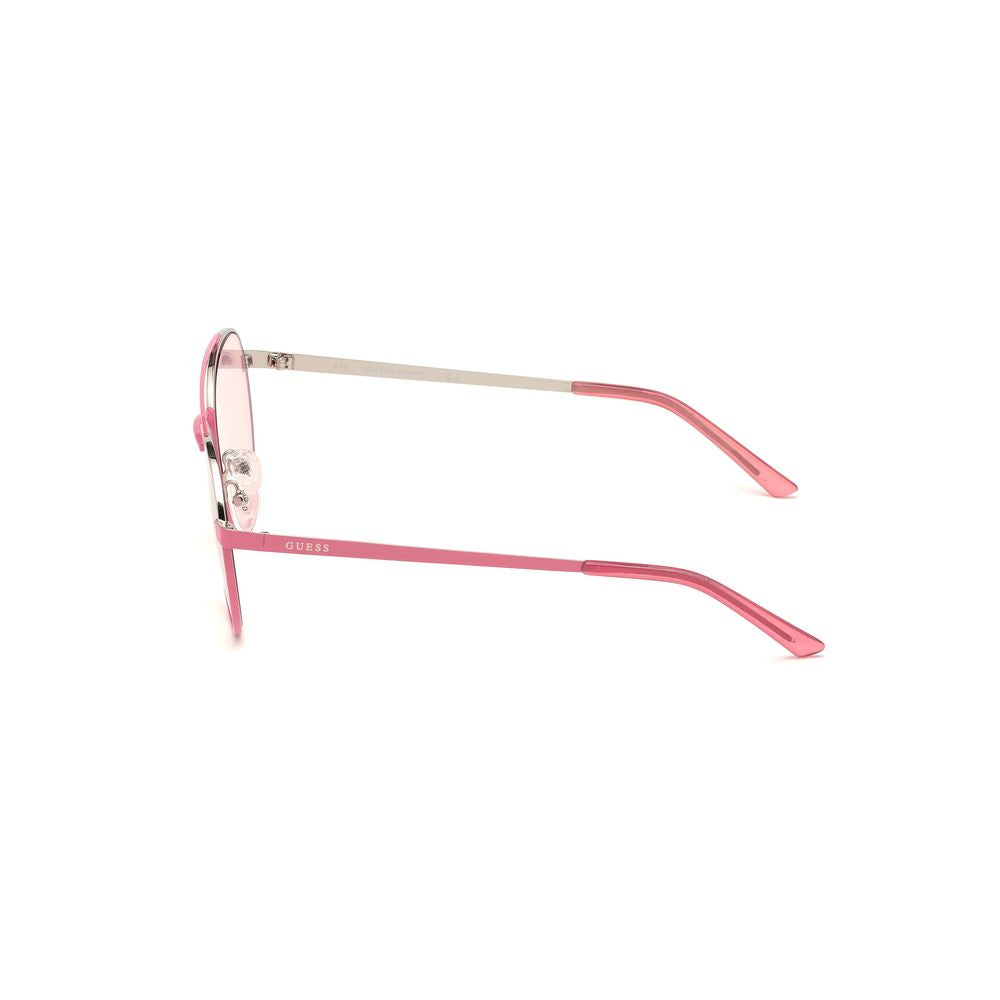Guess Unisex Sunglasses – Pink Metal Frame with Violet Lenses, 53mm