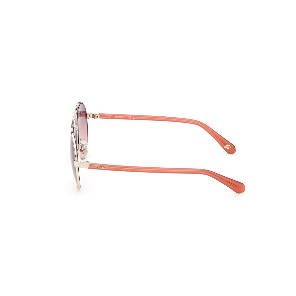Guess Unisex Gold Metal Sunglasses – Stylish Frame with Purple Lenses, 56mm
