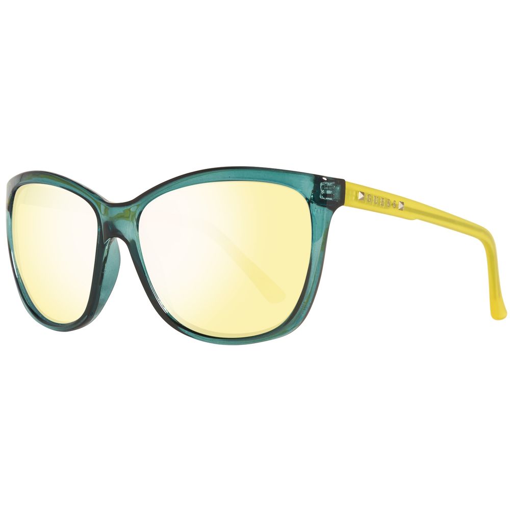 Guess Women’s Sunglasses – Green Butterfly Frame with Mirror Lenses, 60mm