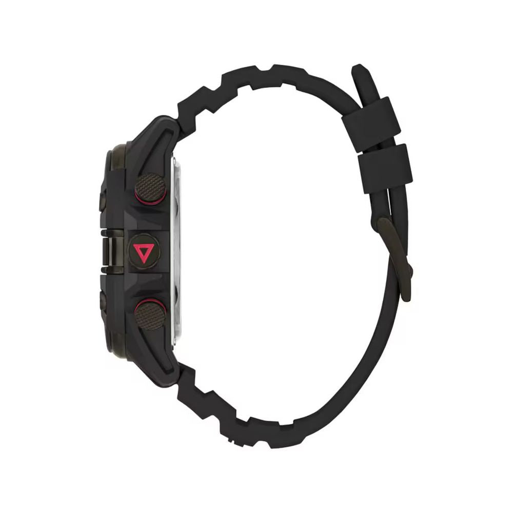 Guess Men’s Watch, Analog/Digital Display, Black Resin Bracelet