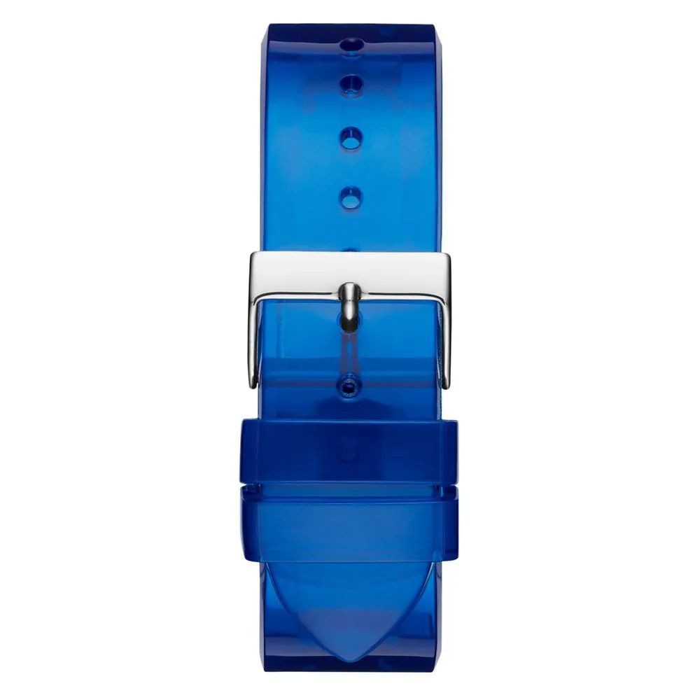 Guess Unisex Watch, Analogue Dial, Blue Resin Strap