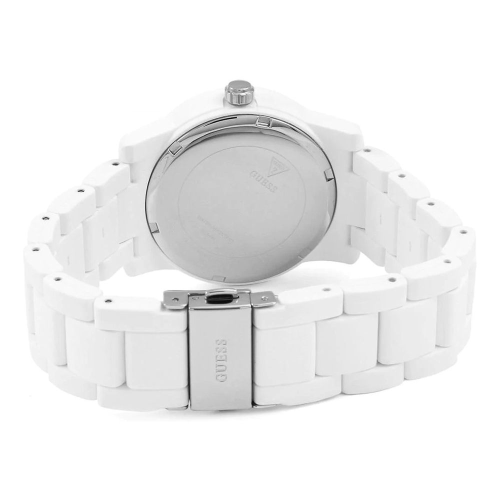 Guess Women’s Watch, Analog Dial, White Rubber Strap