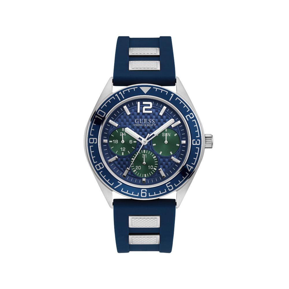 Guess Men’s Watch, Analogue Dial, Blue Silicone Strap