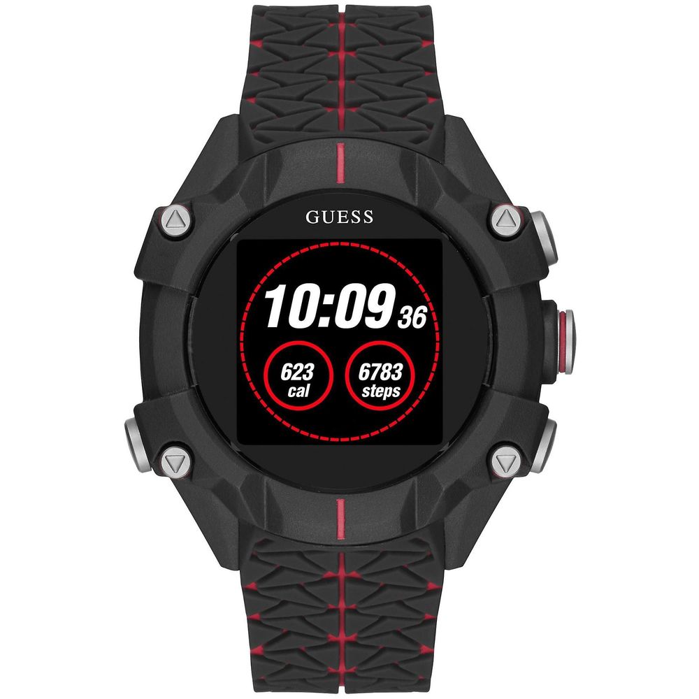 Guess Men’s Watch, Digital Display, Black Resin Bracelet